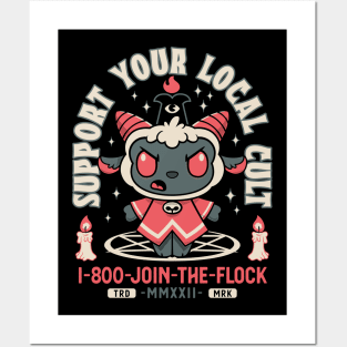 Support Your Local Cult - Creepy Cute Satanic Lamb - Join The Flock Posters and Art